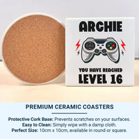 Personalised Gamer Mug – Level 16 Coffee Cup | Custom Name & Age Birthday Gift