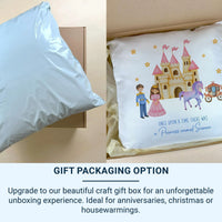 Personalised Princess Cushion – Castle Cushion with Plush Pillow Insert & Custom Name
