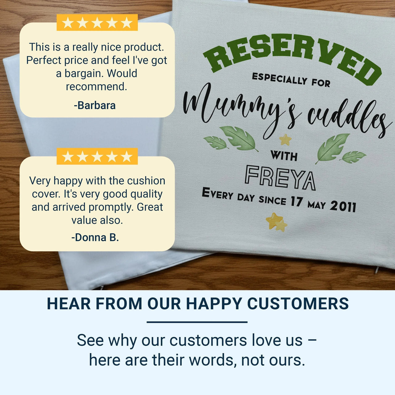 Personalised Mum Cushion – Custom Name And Date Cushion | Soft Touch Linen Pillow