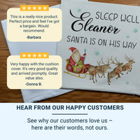 Personalised Christmas Cushion – Santa Sleigh Cushion with Custom Name & Plush Pillow