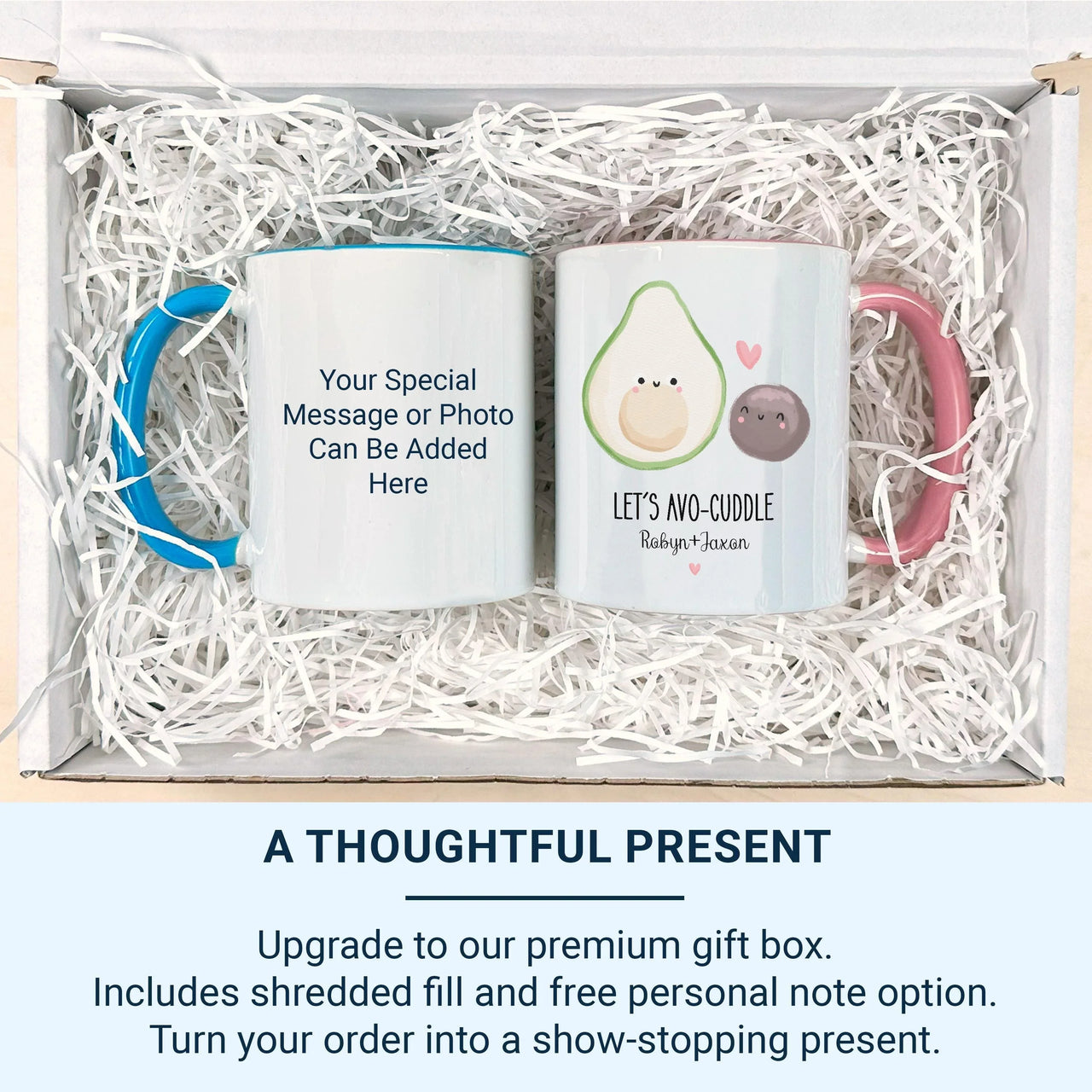 Personalised Couple Mug – Funny Romantic Avocado Mug with Custom Names – Anniversary Gift