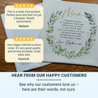 Personalised Mum Cushion – Custom Name Pillow With Floral Wreath Design & Sentimental Keepsake DENMARY