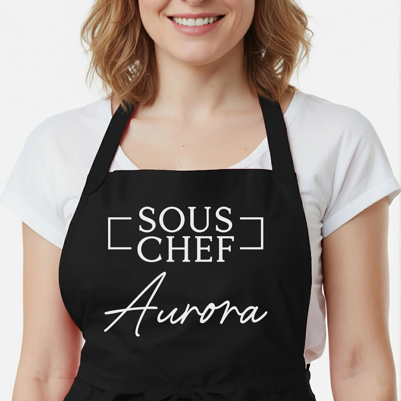 Matching Couple Aprons – Personalised Metallic & Glitter Print Kitchen Gift Set