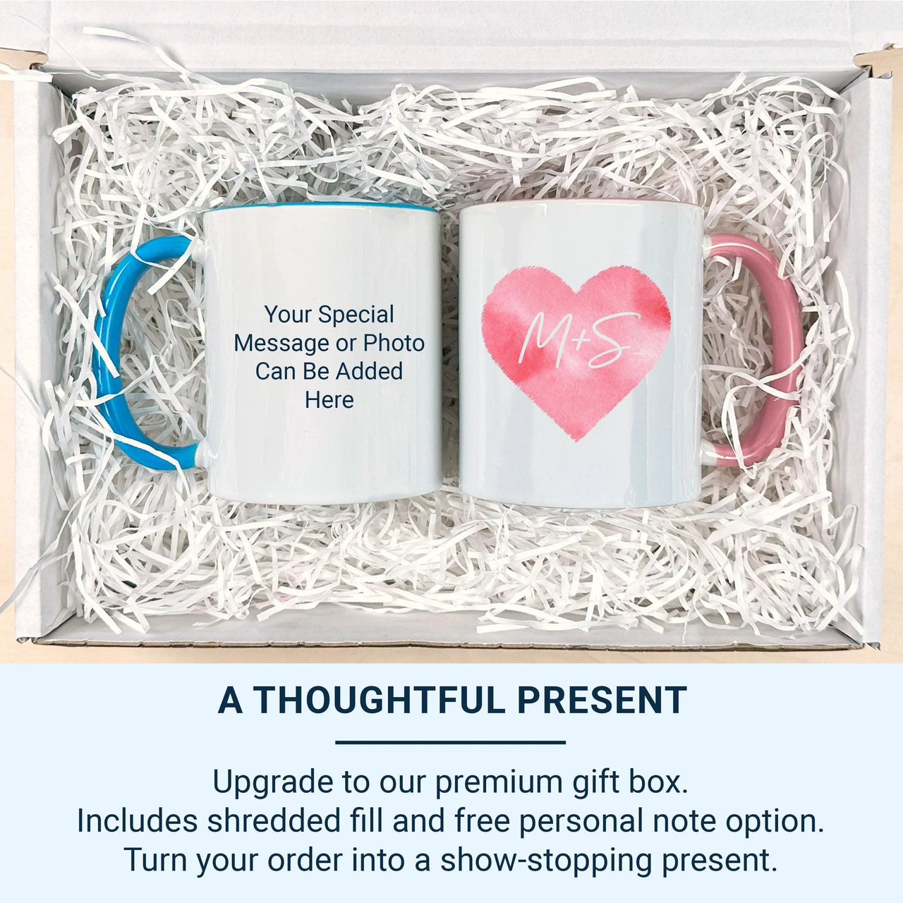 Personalised Initials Mug – Watercolour Heart Design | Romantic Couple Gift Keepsake