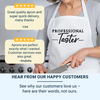 Couples Matching Aprons - Personalised Kitchen Aprons with Custom Text & Gift Box