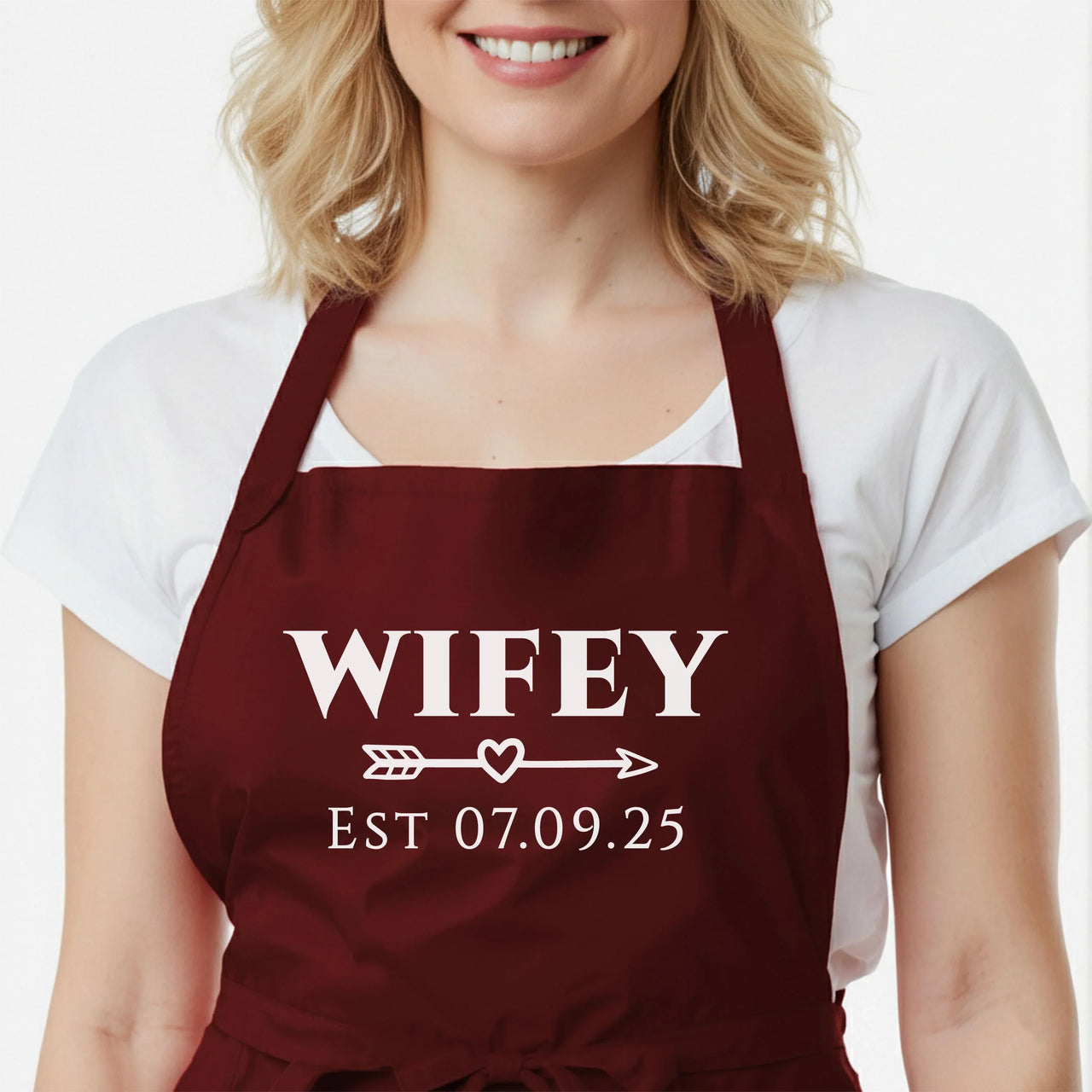 Personalised Couple Aprons – Matching Custom Name Aprons with Adjustable Fit