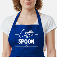 Couples Aprons Set – Matching Big Spoon Little Spoon Kitchen Aprons With Adjustable Neck Strap