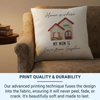 Personalised Mum Cushion – Soft Touch Cover | Durable Printed Pillow 45x45 cm