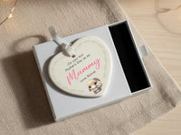 First Mother Day Ornament – Personalised Keepsake Ceramic Heart With Custom Name DENMARY