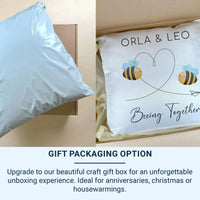 Personalised Bee Cushion – Romantic Keepsake With Heart Path Design & Custom Names DENMARY