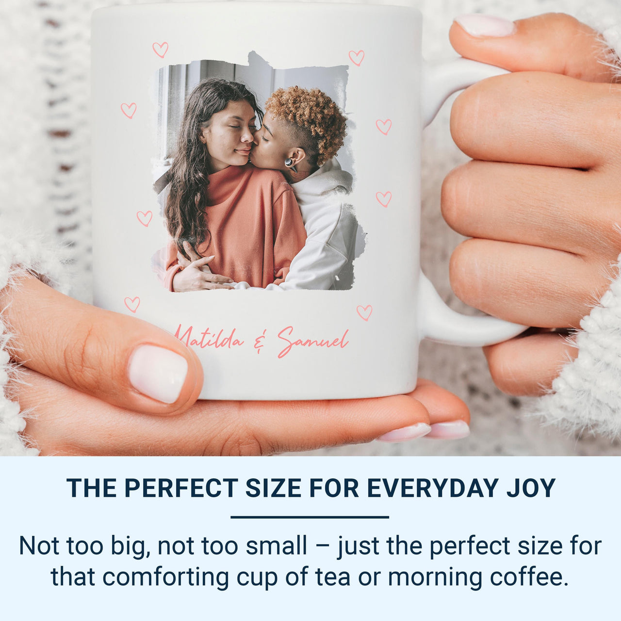 Personalised Photo Mug – Your Picture, Names or Date – Custom Memory Keepsake for Family Moments, Holidays and Anniversaries