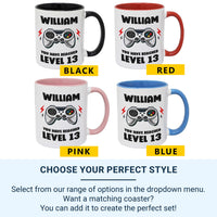 You Have Reached Level… Personalised Gamer Birthday Mug - Name, Age and Controller Design - Level-Up Party and Gaming Marathon Gift