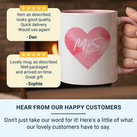 Personalised Initials Mug – Watercolour Heart Design | Romantic Couple Gift Keepsake