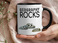 Geography Rocks Teacher Mug - Funny Subject Gift with Smiling “Rocks” - End of Term Thank-You and Staffroom Laughs