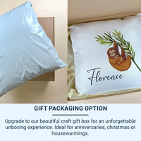 Personalised Sloth Cushion - Cute Animal Cushion with Plush Pillow Insert & Custom Name