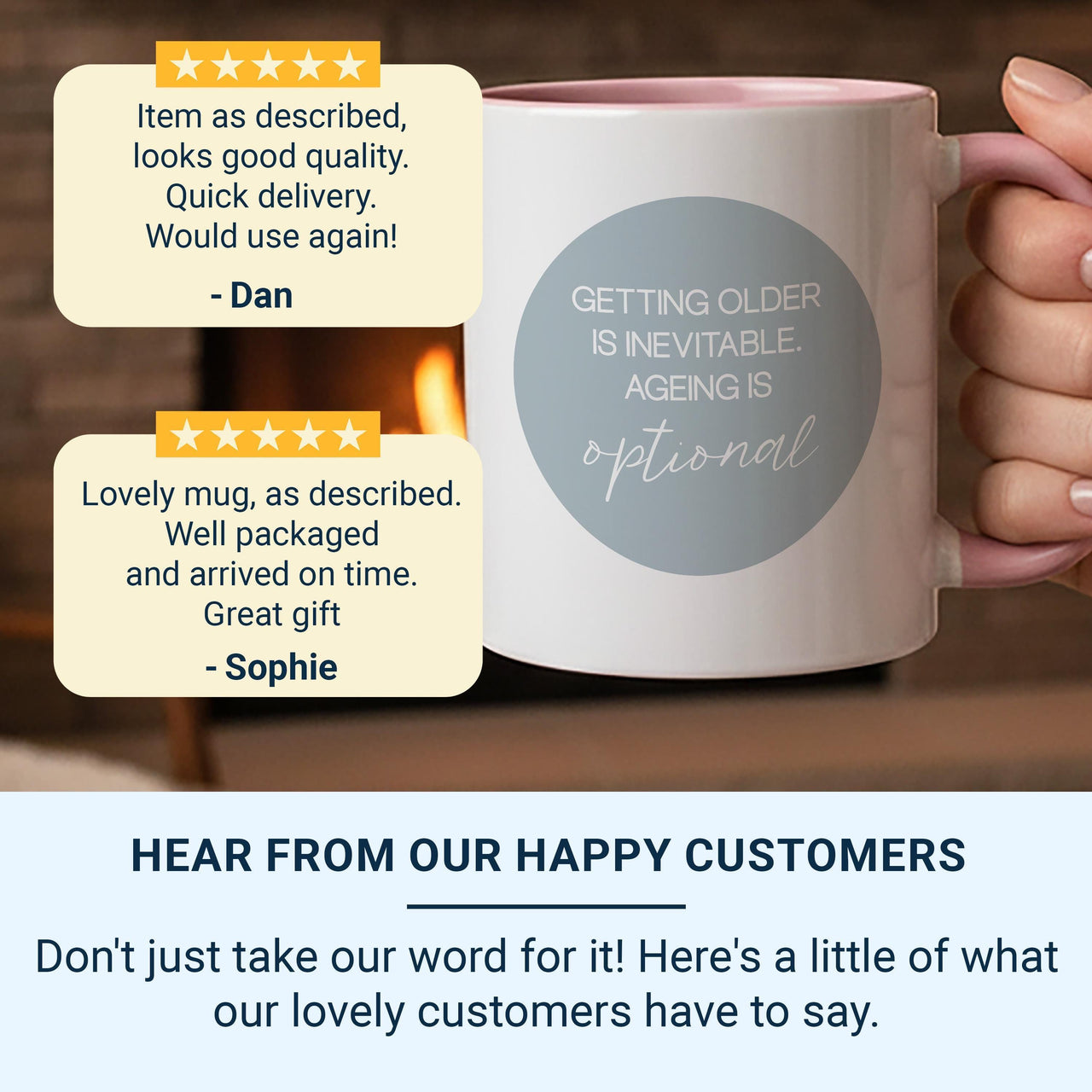 Funny Birthday Mug _ Getting Older Is Inevitable, Ageing Is Optional Quote Gift