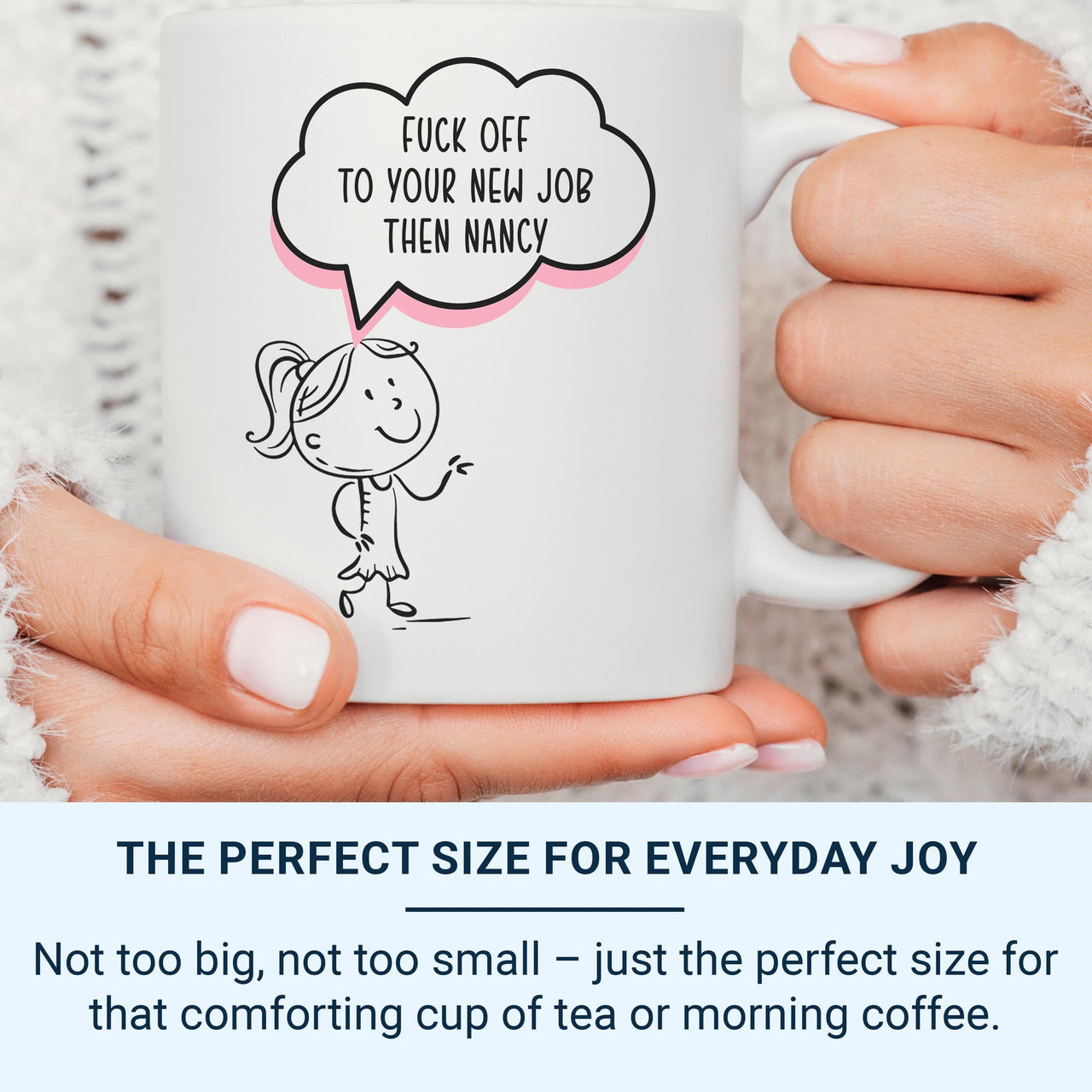 Funny Rude Leaving Gift Mug – “F*** Off to Your New Job Then” – Office Farewell, Colleague Goodbye and New Role Banter