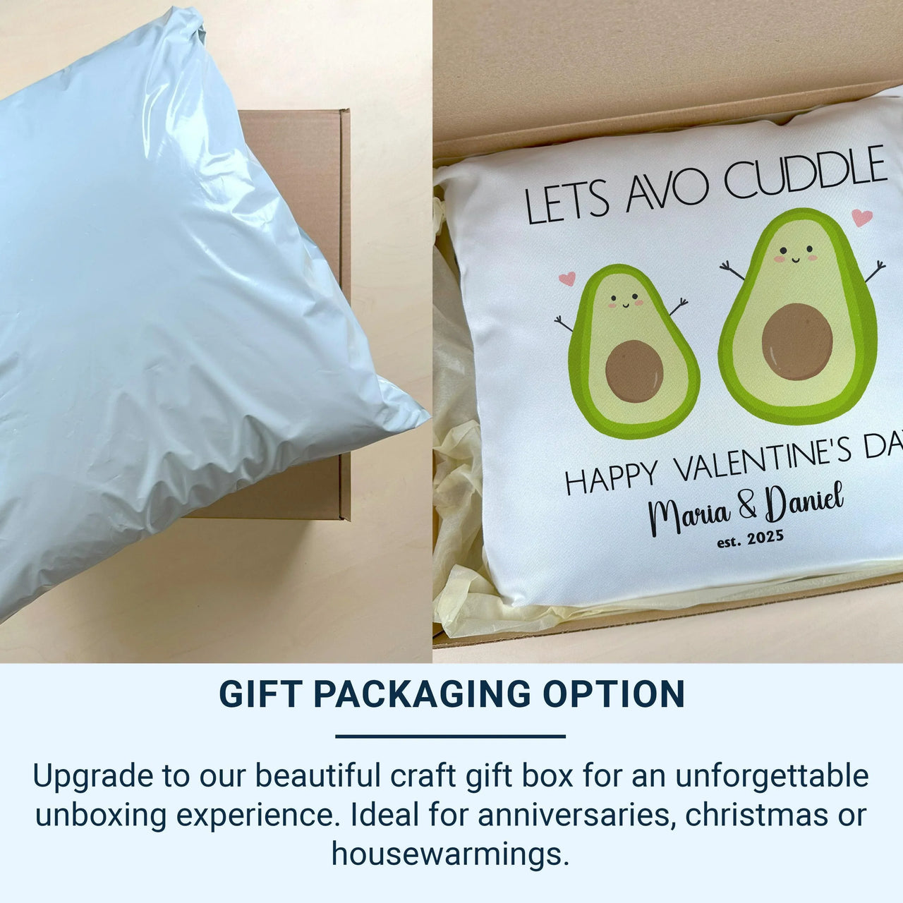 Personalised Avocado Cushion – Custom Name Pillow | Playful Pun Cushion Gift DENMARY