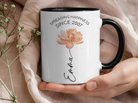 Personalised Birth Year Mug – Custom Name Floral Watercolour Coffee Cup Gift