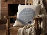Personalised Best Friend Cushion, Besties Gift, True Friends are Never Apart Pillow Case, Long Distance Birthday Gift, Flower Pillow Case