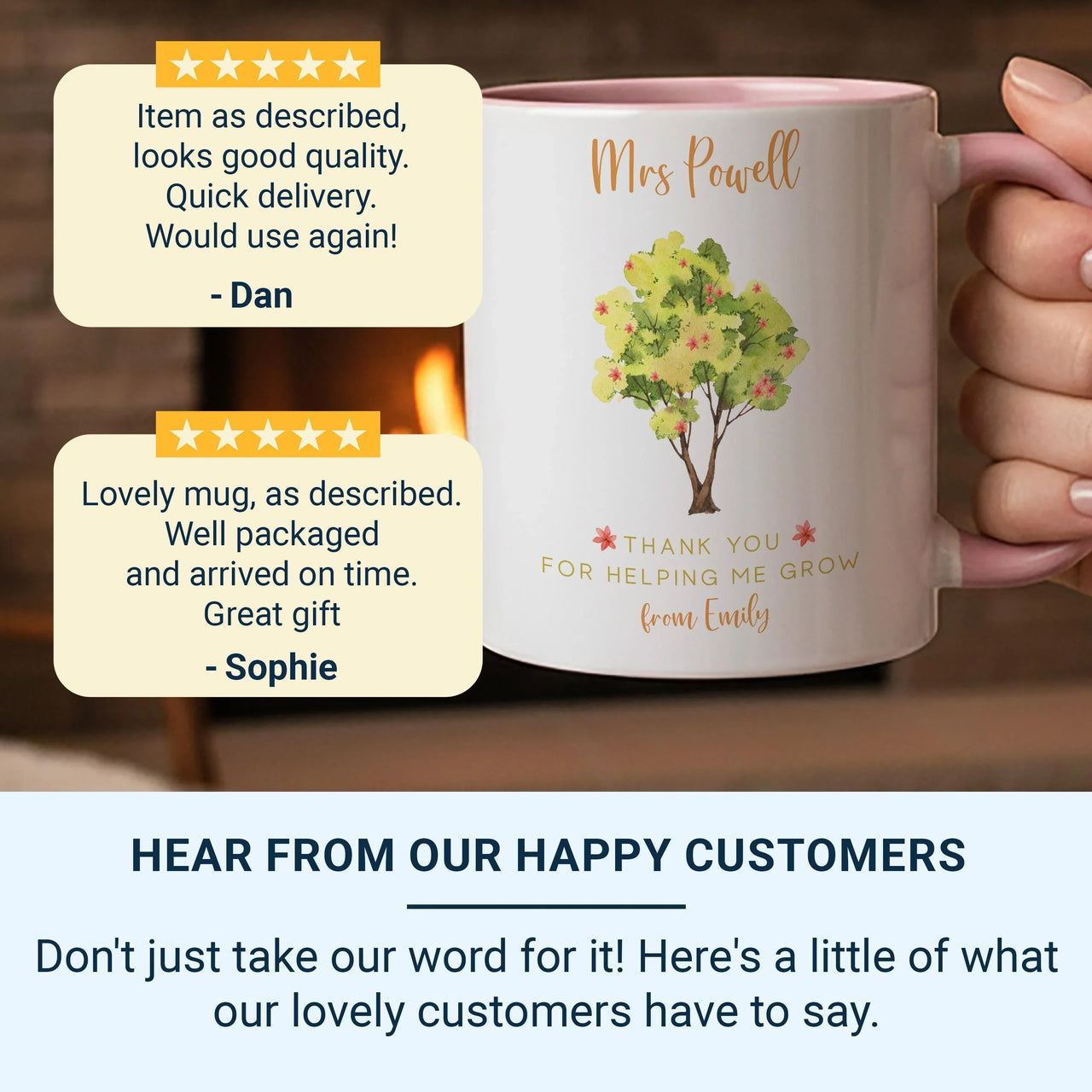 Personalised Teacher Mug – Thank You Gift With Custom Name & End of Term Note