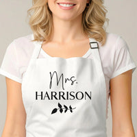 Personalised Couples Apron – Custom Mr And Mrs Kitchen Apron With Adjustable Neck Strap