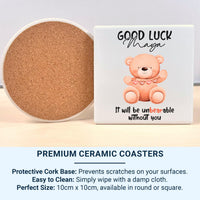 Good Luck – “Unbearable Without You” Personalised Mug – Cute Teddy and Name – Colleague Leaving, New Job and Farewell Keepsake
