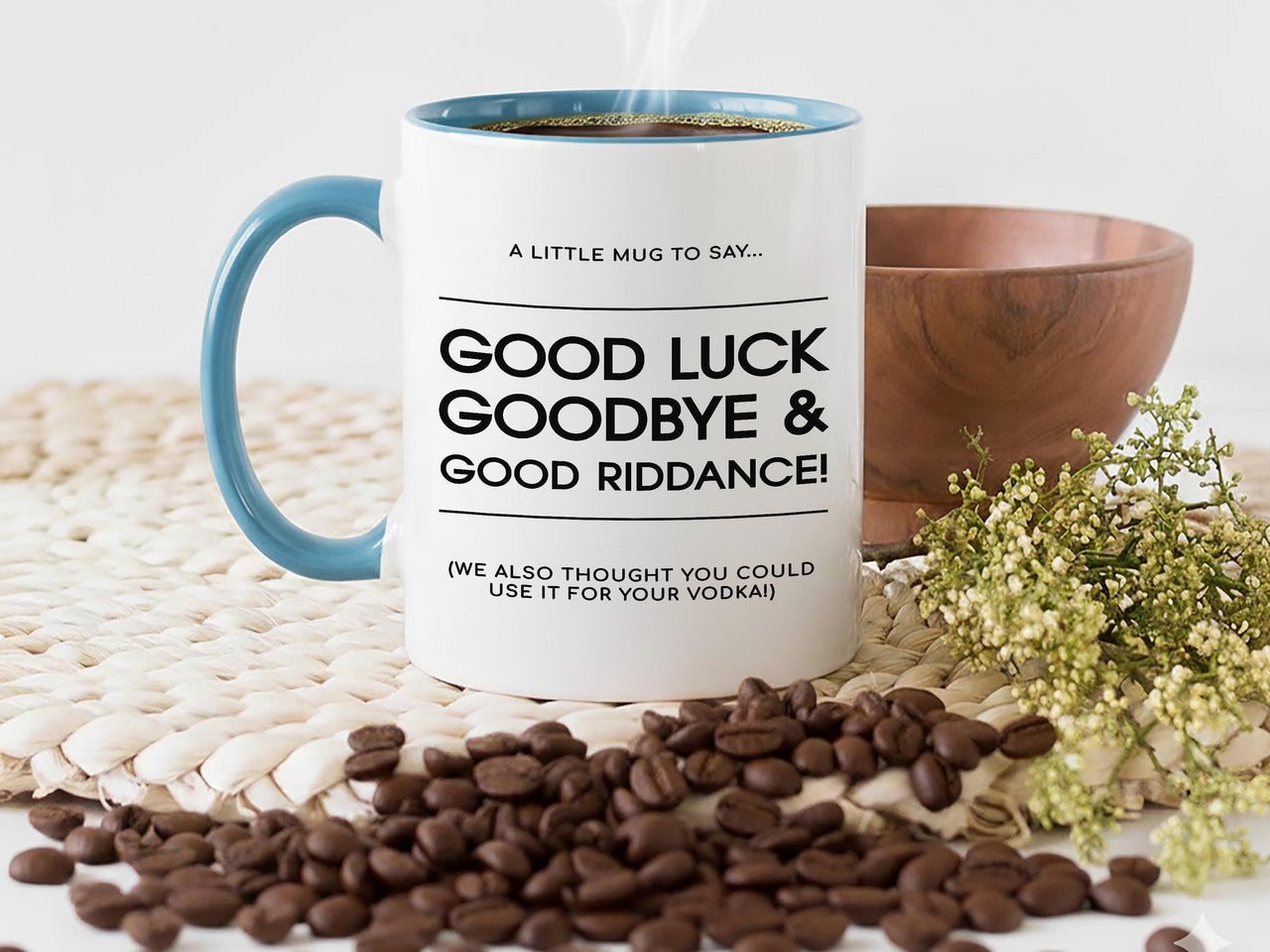 Good Luck, Goodbye and Good Riddance Mug – Hilariously Rude Leaving Gift for Colleagues – New Job Farewell Office Humour