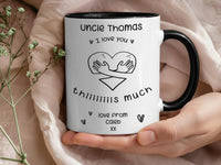 I Love You This Much Uncle Mug – Personalised Name and Child’s Message – Niece/Nephew Thank_You, Birthday and Christmas Gift