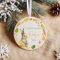 Easter Bunny Ornament 2026 - Colourful Egg Keepsake with Name for Spring Tree
