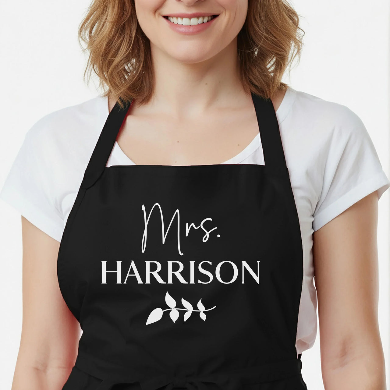 Personalised Couples Apron – Custom Mr And Mrs Kitchen Apron With Adjustable Neck Strap
