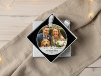 First Christmas Married Photo Ornament - Mr and Mrs Ceramic Bauble - Perfect 1st Xmas Couple Present - Unique Christmas Gift for Newlyweds