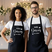 Matching Aprons Couples - Personalised Couple Aprons | Custom Wedding Gift