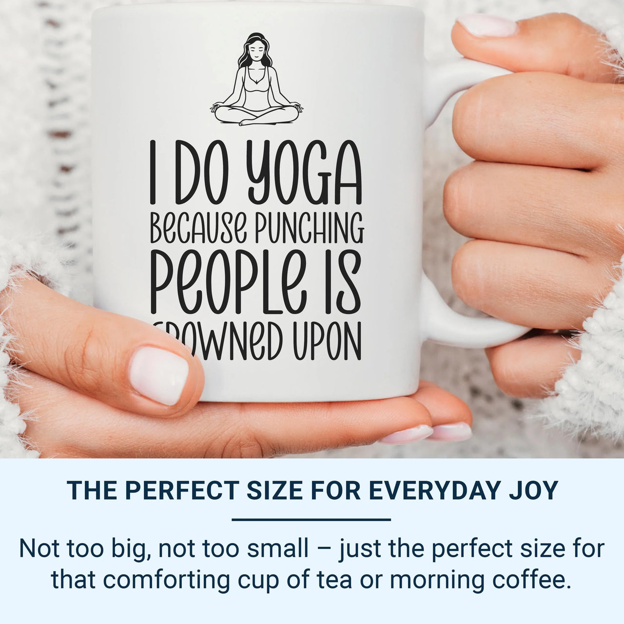 Funny Yoga Mug – Ceramic Meditation Cup | Stress Relief Gift For Yoga Lovers