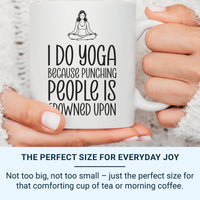 Funny Yoga Mug – Ceramic Meditation Cup | Stress Relief Gift For Yoga Lovers