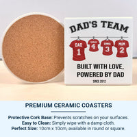 Dad’s Team Personalised Family Mug – Names, Numbers and “Built with Love” – Father’s Day, Birthday and Christmas Gift for Dad