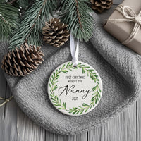 Memorial Christmas Ornament 2025 - First Without You Keepsake with Leaf Wreath
