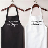 Couples Matching Aprons - Personalised Kitchen Aprons with Custom Text & Gift Box