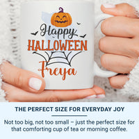 Personalised Halloween Mug – Custom Pumpkin Bat Mug for Spooky Season Sipping