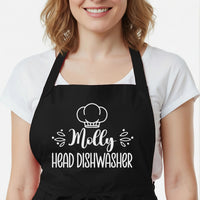 Personalised Couple Aprons - Head Chef & Dishwasher Funny Chef Apron Set