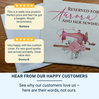 Personalised Sewing Cushion – Comfortable Vintage Sewing Pillow With Custom Name Embroidery DENMARY