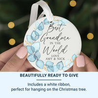 First Christmas Married Ornament 2023 - Green Wreath with Couple Names