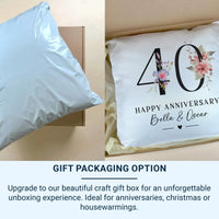 Ruby Anniversary Cushion – Personalised 40th Anniversary Gift | Handmade Keepsake