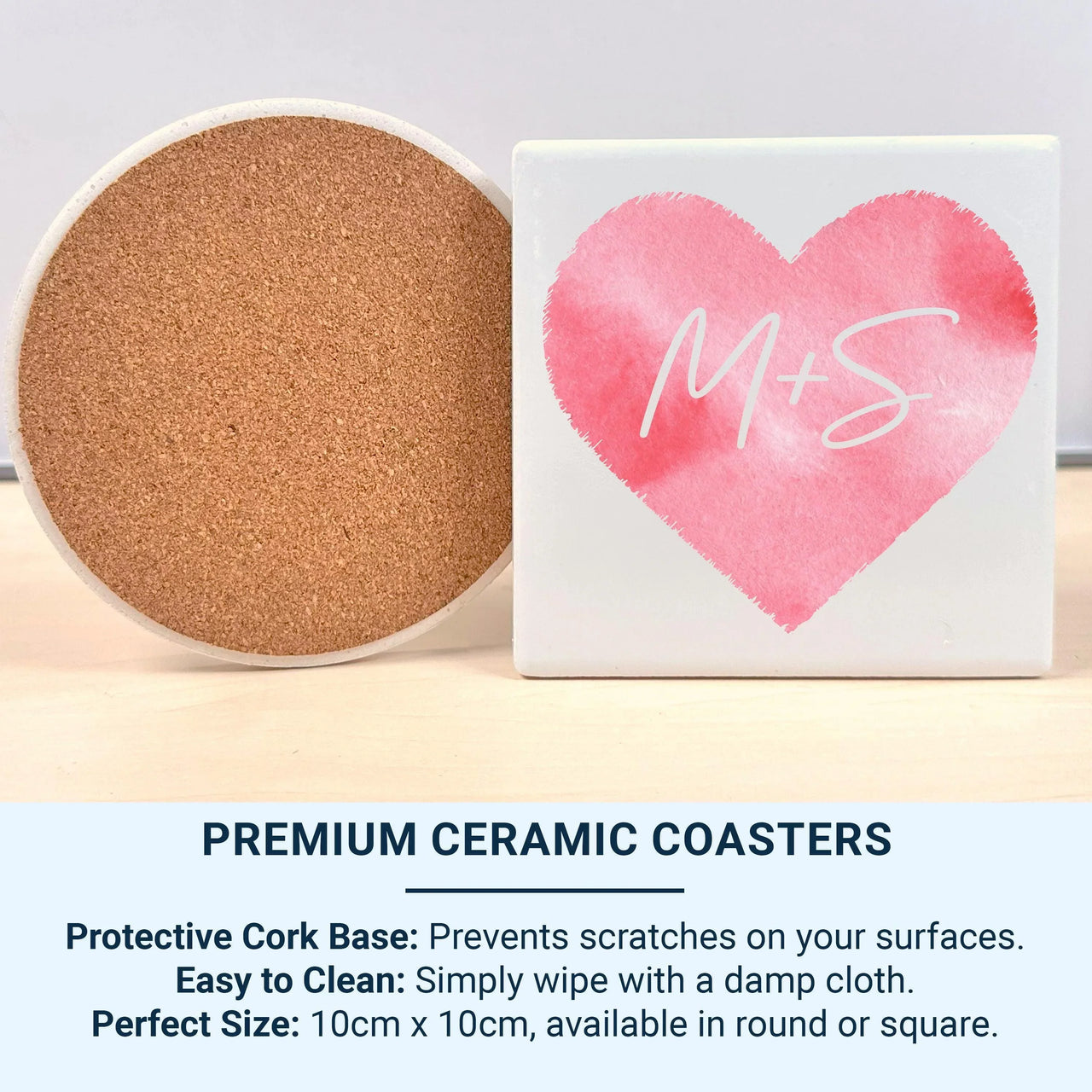 Personalised Initials Mug – Watercolour Heart Design | Romantic Couple Gift Keepsake