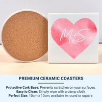 Personalised Initials Mug – Watercolour Heart Design | Romantic Couple Gift Keepsake