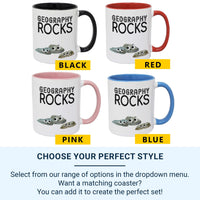Geography Rocks Teacher Mug - Funny Subject Gift with Smiling “Rocks” - End of Term Thank-You and Staffroom Laughs