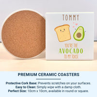 You’re the Avocado to My Toast Personalised Mug – Cute Foodie Pair with Name – Funny Romantic Valentine and Anniversary Gift