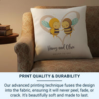 Personalised Bee Cushion – Romantic Keepsake With Custom Name Pillow & Plush Cover DENMARY