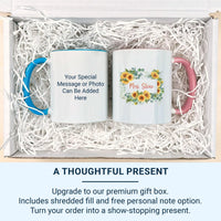 Personalised Mrs Mug – Sunflower Wreath Bride Wedding Gift Keepsake Cup