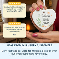 Mother-in-Law Floral Heart Ornament - Wedding Thank You Keepsake with Message
